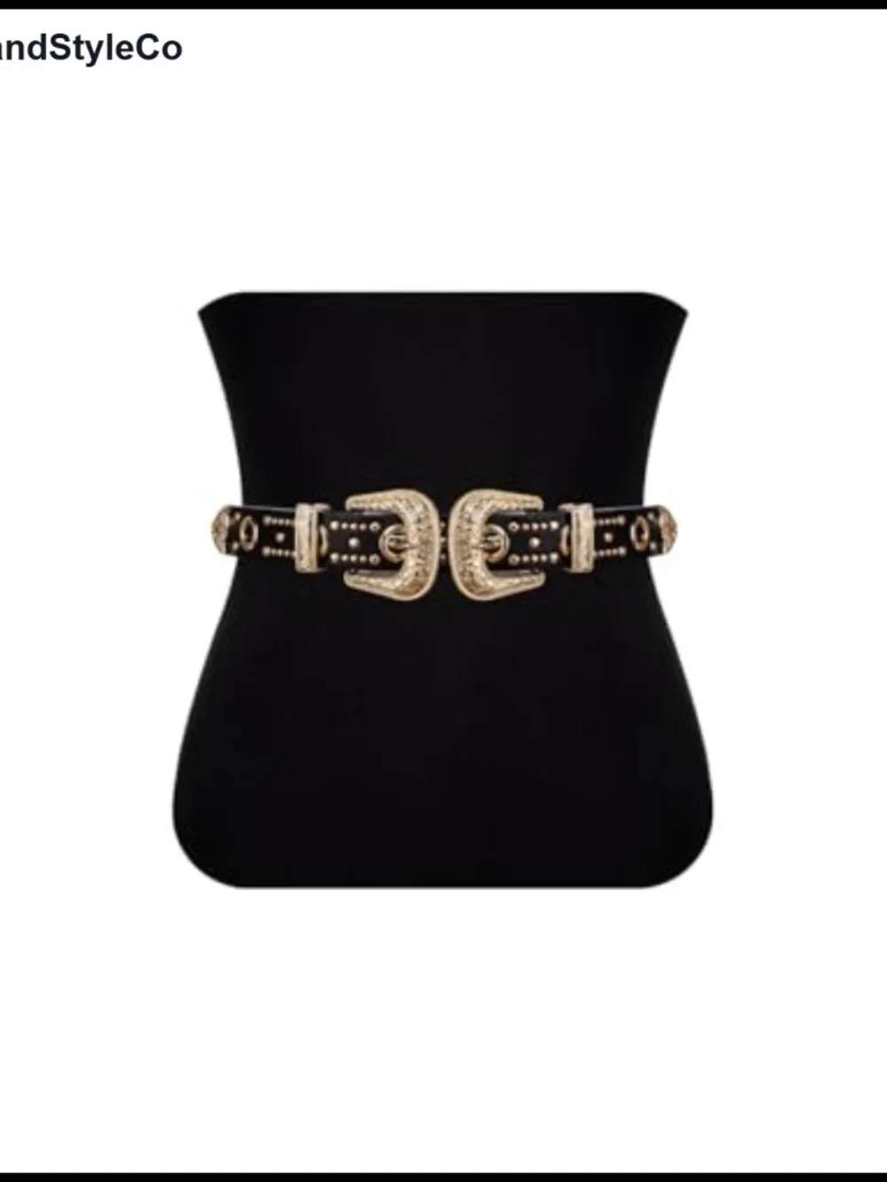 Leather Belt Women Vintage Western Double Buckle Adjustable Waistband